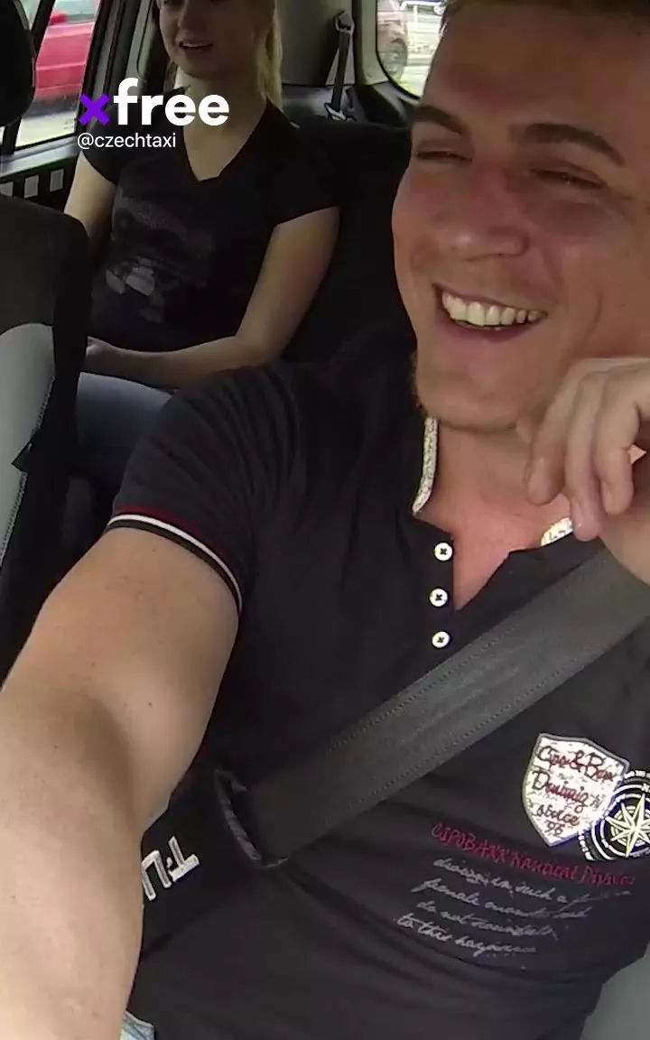 Blonde bombshell delivering blowjobs and taking a wild ride in the backseat  of a Czech taxi.