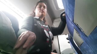 Voyeur seduces Milf to Suck&Jerk his Dick in Bus