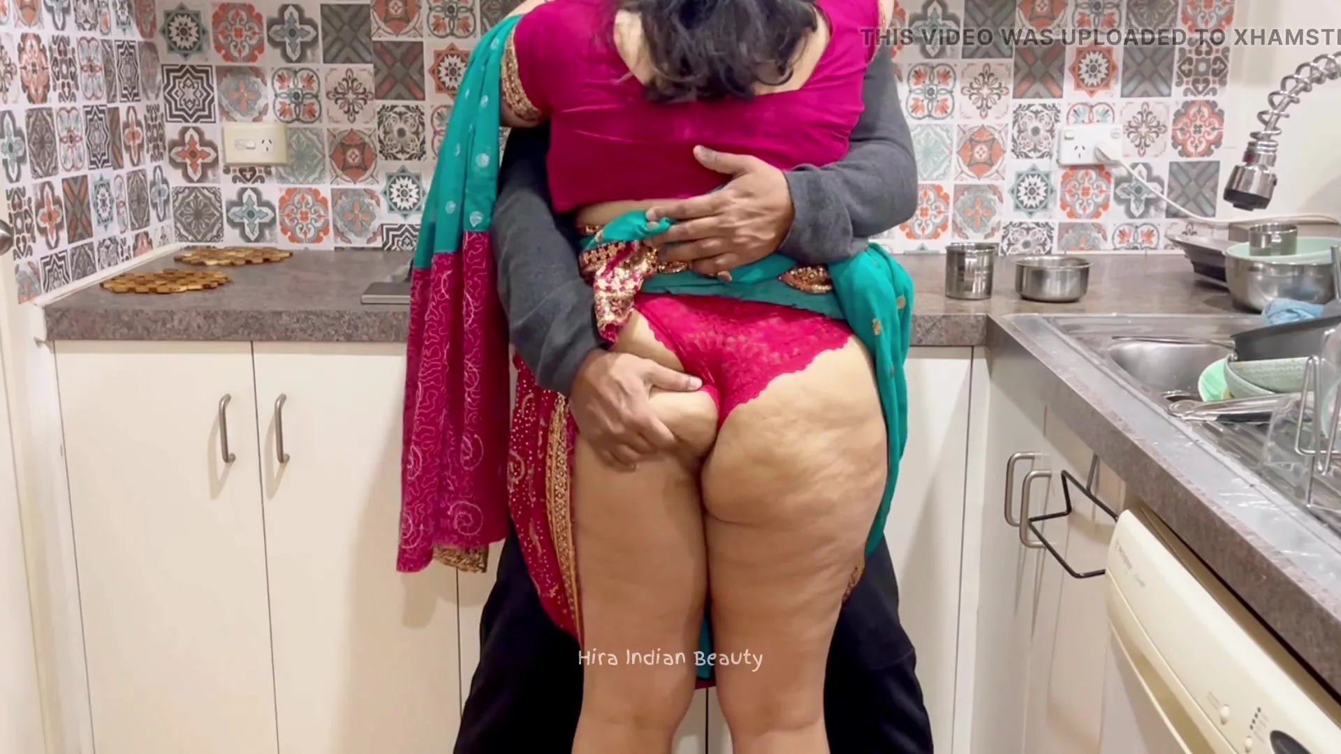 Indian Couple Romance in Kitchen - Saree Sensual Sex - Saree lifted up -  Pussy, Boobs and Ass Play