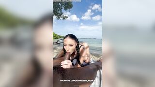 Auhneesh Nicole Outdoor Beach Blowjob OnlyFans Video Leaked