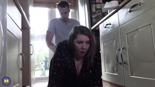 Mature busty stepmom gets anal sex from young stepson