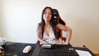 Husband asks wife to fuck his friend while he watches in a video call - Miss Squirting