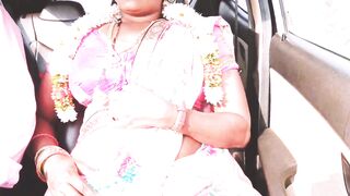 Indian Car Sex Pink Saree Bhabi Try to Fucking with Boy Friend. Telugu Firty Talks.