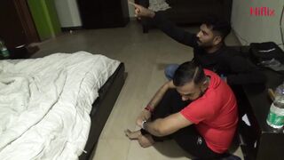 Two travellers came to a lonely desi girl's home at night to stay. After some time they fucked that girl.