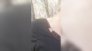 Sophie milf walks in the woods looking for a good cock to get her pussy fucked